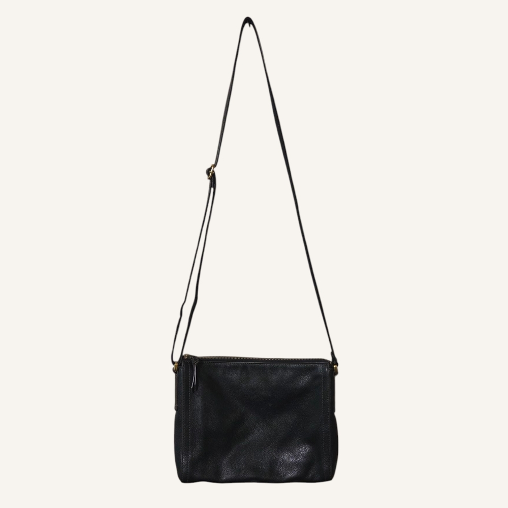Fossil Black Leather Crossbody Purse